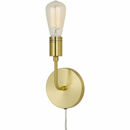 LIGHTITUP Calla Single Wall Sconce 1-40W Edison BulbHardwire & Plug - 9 x 5 x 4 in. LI710464